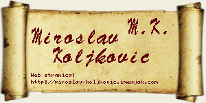 Miroslav Koljković vizit kartica